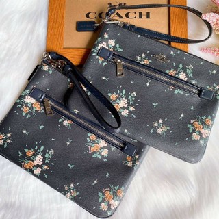 🦋พร้อมส่ง🦋 GALLERY POUCH WITH ROSE BOUQUET PRINT (COACH 91763)