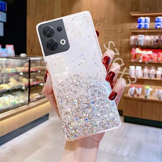 เคสโทรศัพท์ OPPO Reno8 5G /Reno8Z 5G /Reno8 Pro 5G /A77 5G /A76 /A96 4G /A16K /A74 4G /A95 4G /A74 5G Handphone Casing Transparent Starry Sky Silicone Bright Powder Purple Clear Black Green Pink TPU Phone Case เคส Reno8 Z 8Pro 5G