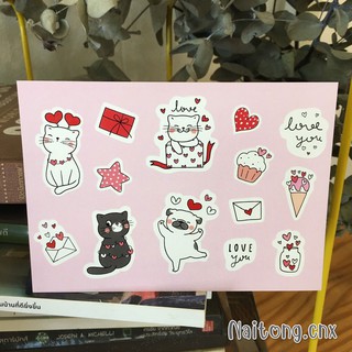 พร้อมส่ง สติ๊กเกอร์กันน้ำ ไดคัทแล้ว ลอกแล้วติดได้เลย รหัส A03