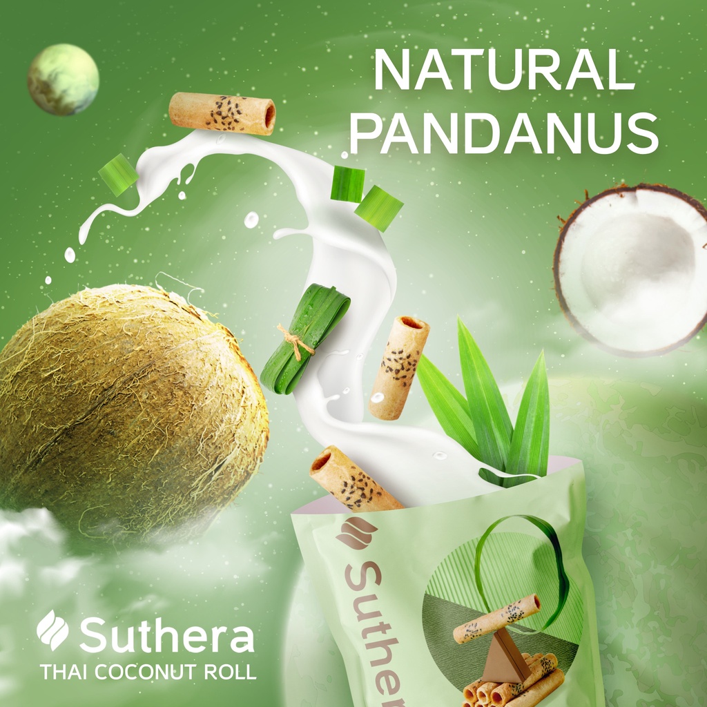 ทองม้วนสุธีรา รสใบเตย ทองม้วนกรอบจากน้ำกะทิสดสูตรโบราณต้นตำรับจากศรีฟ้าเบเกอรี่กาญจนบุรี (แบบถุง) 70 กรัม - รูปที่ 3