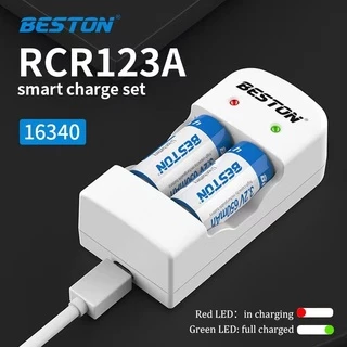 ถ่านชาร์จ BESTON BST-(CD643+CR123A) 2X 650mAh 2ก้อน + ที่ชาร์จ