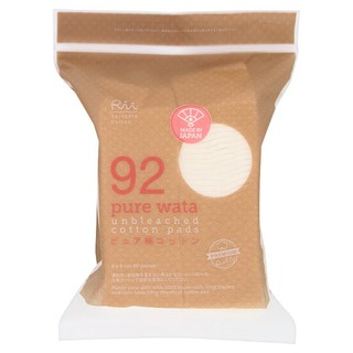 ริอิ สำลีแผ่น รุ่นเพียว วาตะ เบอร์ 92 ขนาด 6x8ซม. 80 แผ่น สำลี Rii 6x8cm Pure Wata Unbleached Cotton Pads 80pcs อุปกรณ์เ