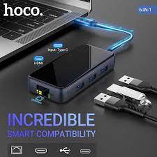 Hoco HB15 4in1 Hub USB 3.0 PD2.0 HDMI Cabielength ฮับ USB Type-C ของแท้ 100%