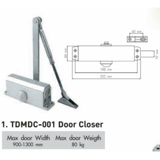 โช้คอัพประตู80 กก.ไม่ตั้งค้าง (รับประกัน1ปี) แบรนด์TDM