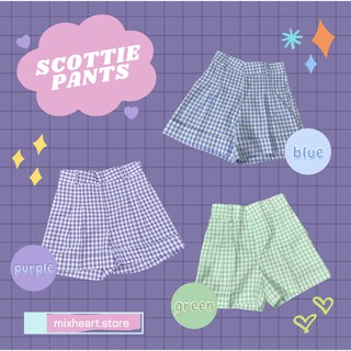 ✨ถูกที่สุด✨กางเกงสก็อตขาสั้น🧺 Scottie Pants เป็นผ้าคอนตอนอย่างดี มีกระเป๋าข้าง ใส่แล้วเก็บทรงหุ่นดี