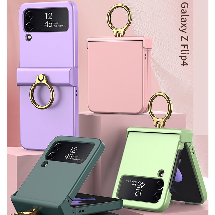 Flip4 Case Samsung Galaxy Z Ring Hinge เคส แหวนตั้งได้ เคสหุ้มปิดบานพับ