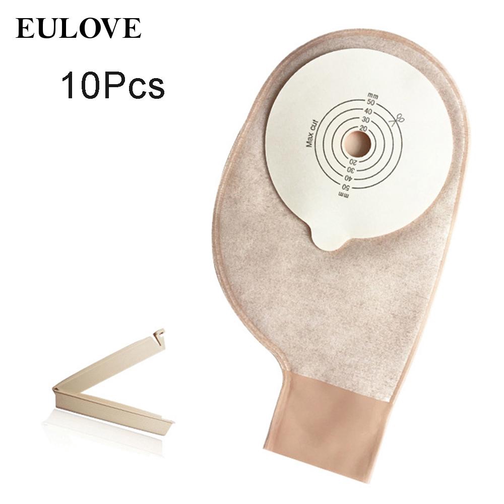 eulove 10pcs Ostomy Bags With Clamp Stoma Care For