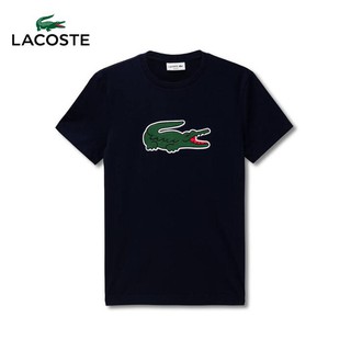 เสื้อยืดแขนสั้น ผ้าฝ้าย พิมพ์ลาย Lacoste แฟชั่นสําหรับผู้ชาย และผู้หญิง