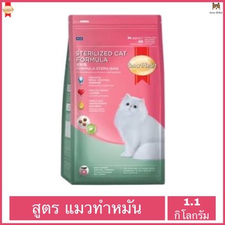 Smartheart Sterilized 1.1 kg สูตรแมวทำหมัน สำหรับแมวอายุ 1 ปี ขึ้นไป ขนาด 1.1 กิโลกรัม