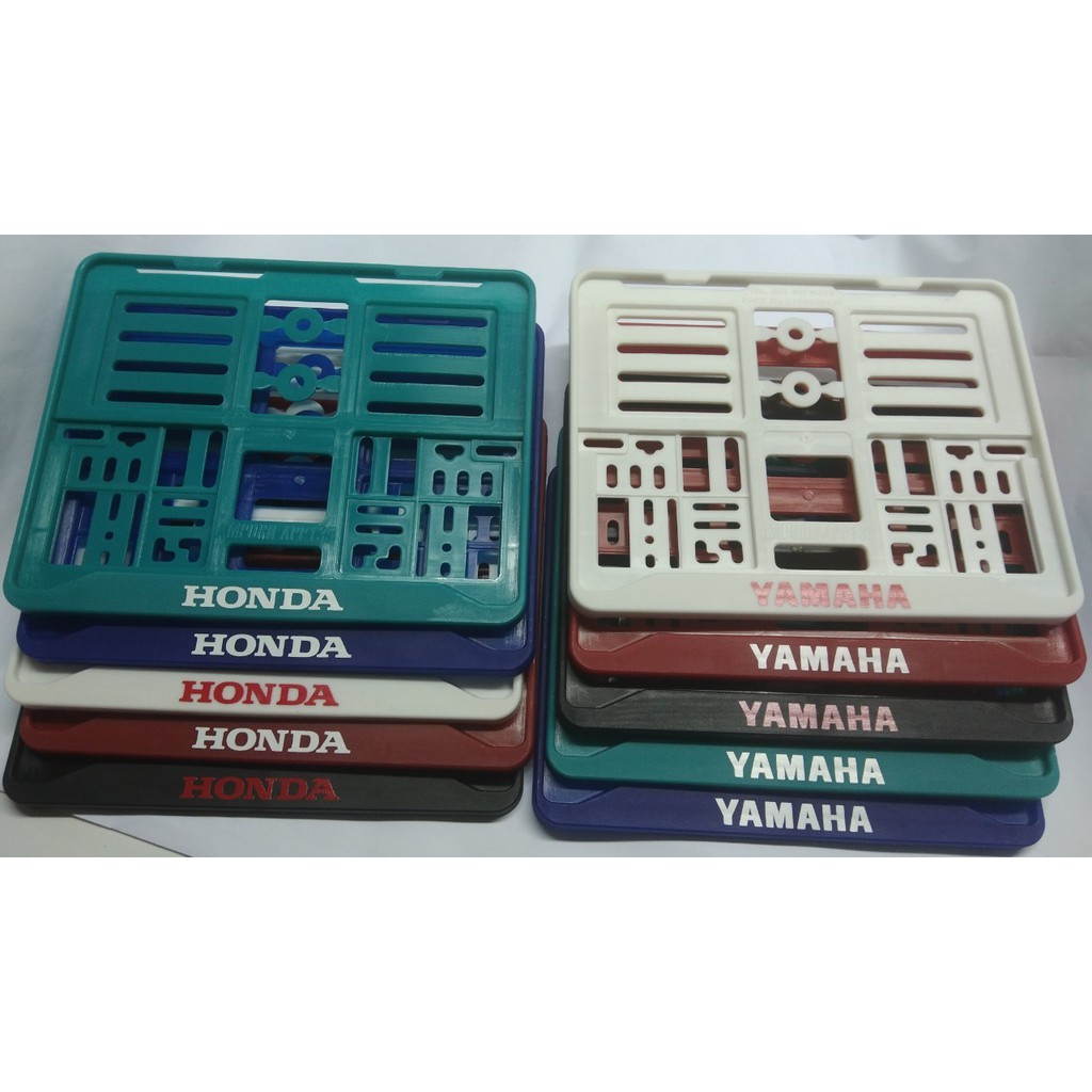 กรอบป้ายทะเบียนมอเตอร์ไซด์พลาสติกกรอบเล็กญี่ปุ่นแบบมีโลโก้ HONDA YAMAHA