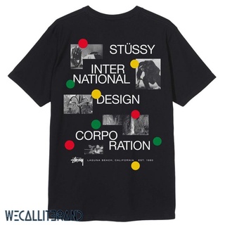 Tee เสื้อยืดสีขาว เสื้อยืดครอป STUSSY ใหม่เสื้อยืดลําลองสําหรับผู้ชายผู้หญิงแขนสั้นพิมพ์ลายจุด