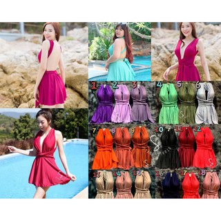 👙ชุดว่ายน้ำ FreeSize ผูกได้หลายStyle งานสวยตรงปก💕ผ้าเด้ง มีน้ำหนัก