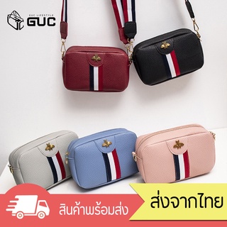 GUCSELECTED(B876)-M1กระเป๋าสะพายข้างแถบเส้นด้านหน้าสุดเก๋