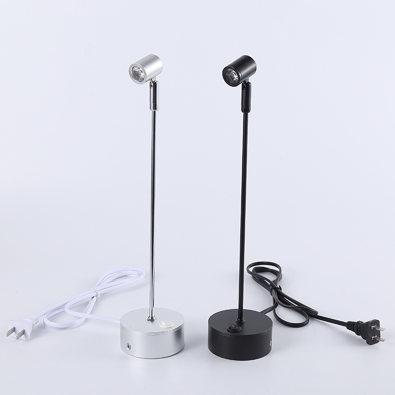 โคมไฟสปอตไลท์ Led 3w พร้อมปลั๊ก Us ปรับความสูงได้ 30 ซม. 10 ซม. สําหรับตู้โชว์เครื่องประดับ