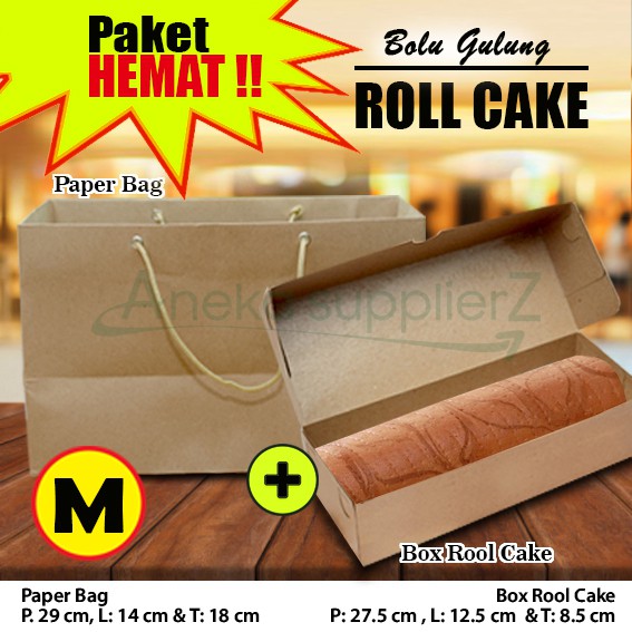 Combo Roll Cake Package M (กล่อง - ถุงกระดาษ) (10 ชุด)