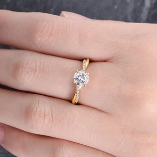 Silver Gold Rose Gold 3 Color Titanium Women Crystal Diamond Fashion Jewellery Wedding Ring