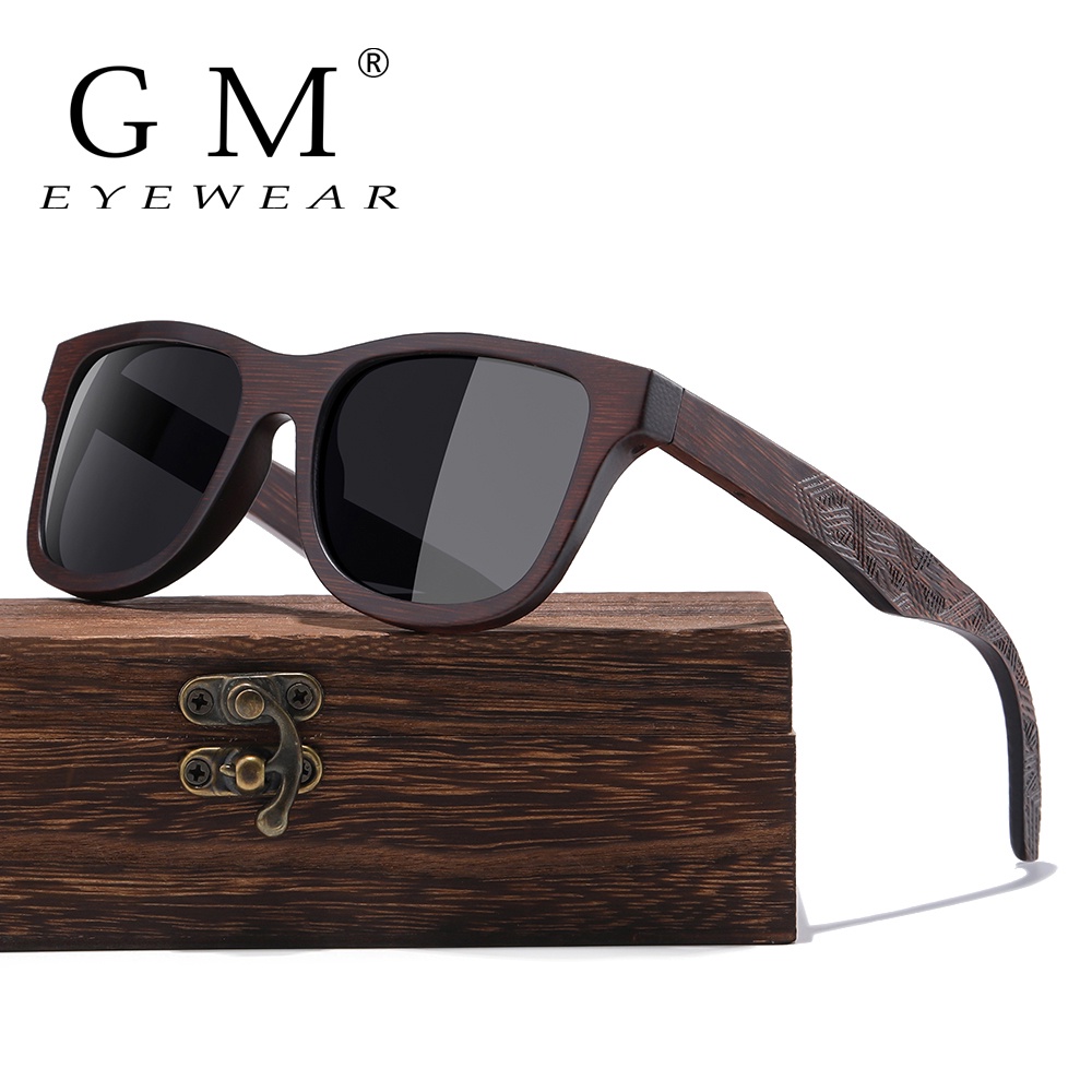 Gm Natural Polarized Wooden Sunglasses Men Bamboo Sun Glasses Women Brand Designer Original Wood