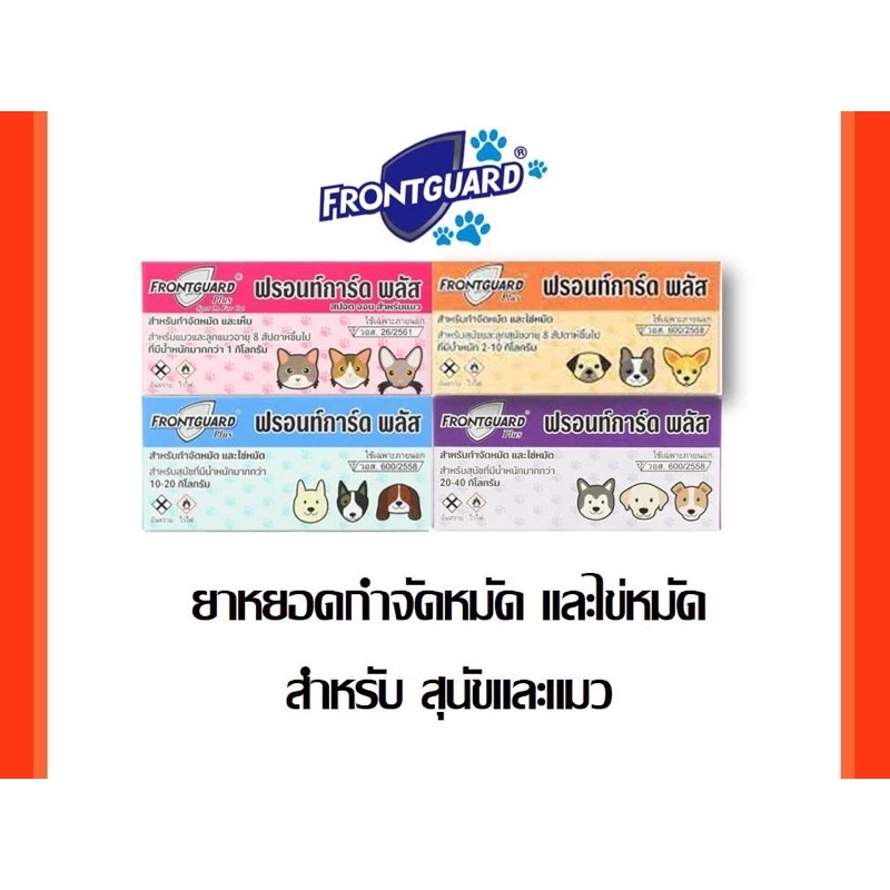 Frontguard Plus ยาหยอดเห็บหมัด สุนัขและแมว
