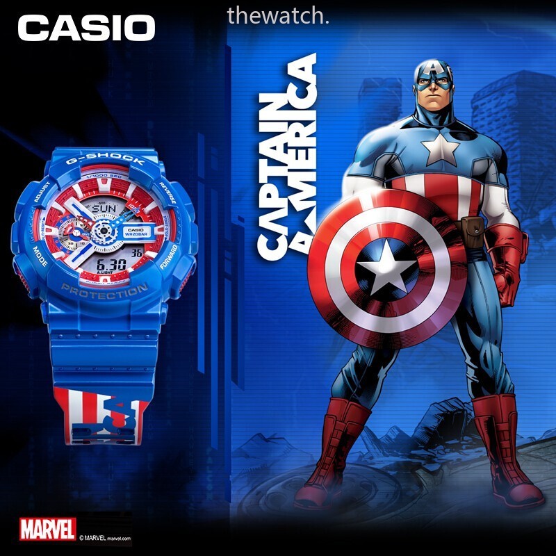 GA110 Avengers Marvel Cooperation Special Edition Limited Iron Man Spiderman Watch นาฬิกาผู้ชายและผู้หญิง