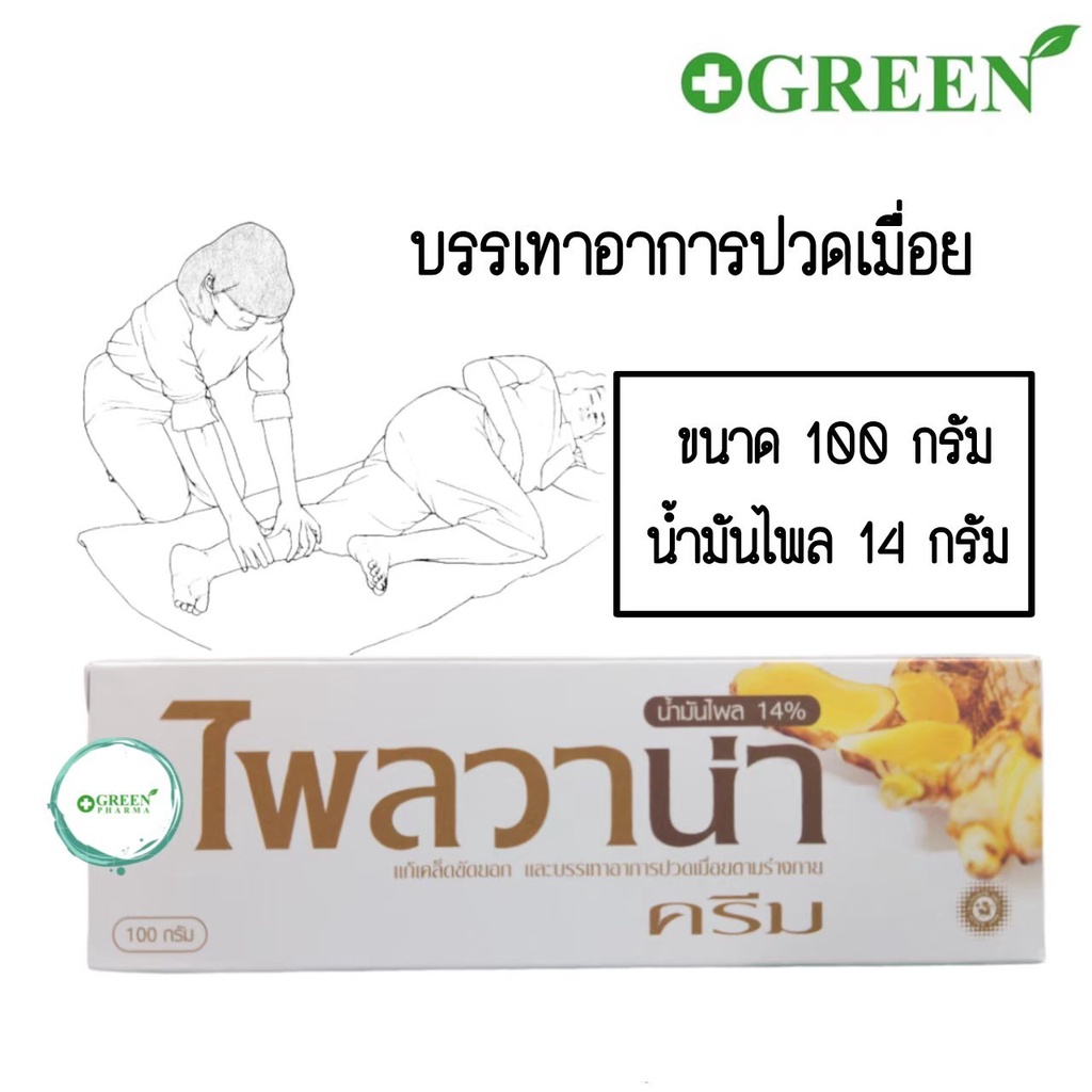 ไพลวาน่า plaivana ครีมไพล น้ำมันไพล 14% ขนาด 100 กรัม