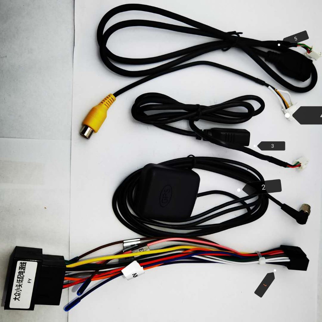 PROTON refit Android Player 9 10 5piece wire set GPS Camera RCA output