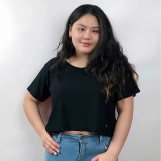 🔥 ยืดเอวลอย ไซส์ XXL 🔥เสื้อยืดครอปสาวอวบ อก 40-74 นิ้ว พลัสไซส์ ครอปคนอ้วน CHOTYSHOP SLX croptop