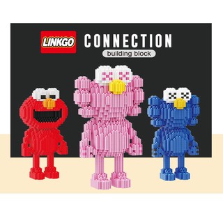 เลโก้ เลโก้นาโนบล็อค Nanoblock ตัวต่อฟันเฟือง Kaws Elmo LINKGO Size XL