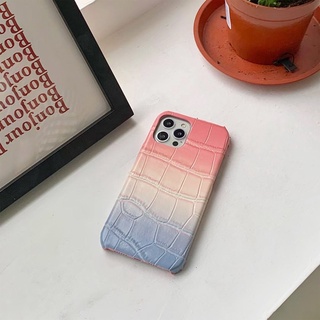 เคสไอโฟน11 12 13 pro max ไล่โทนสี หนัง เคสไอโฟน7/8พลัส case iphone X/XS/XR จับสบายมือไม่หลุดง่าย