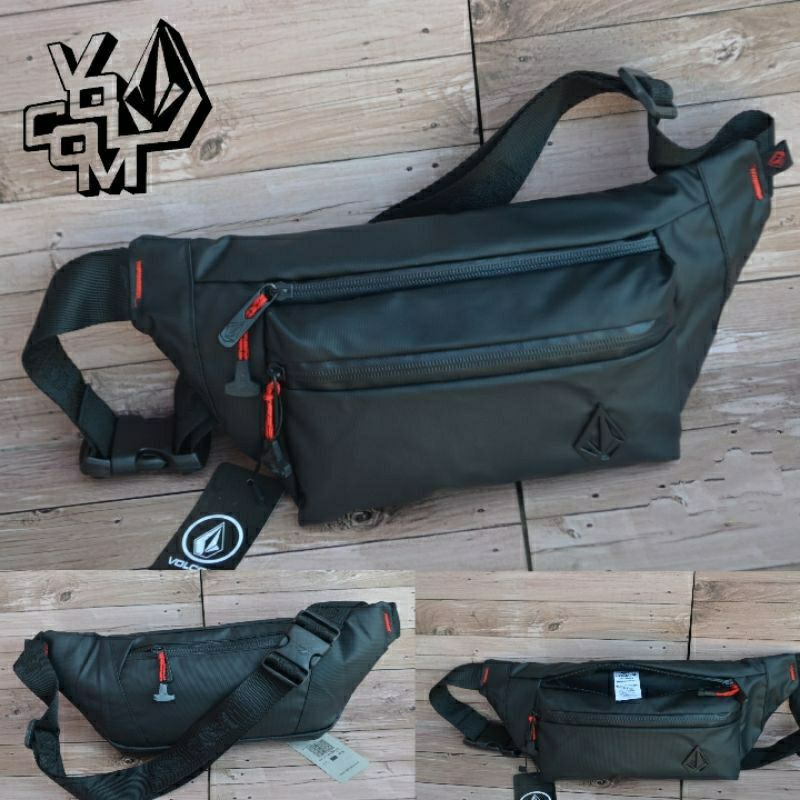 Volcom WATERPROOF Men& 39;s กระเป๋าคาดเอว WATERPROOF Premium Sling Bag