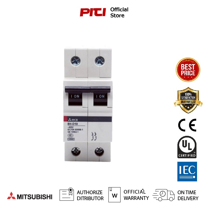 Mitsubishi BH-D10 2P 50A Miniature Circuit Breaker MCB ลูกย่อยเบรกเกอร์ Mitsubishi