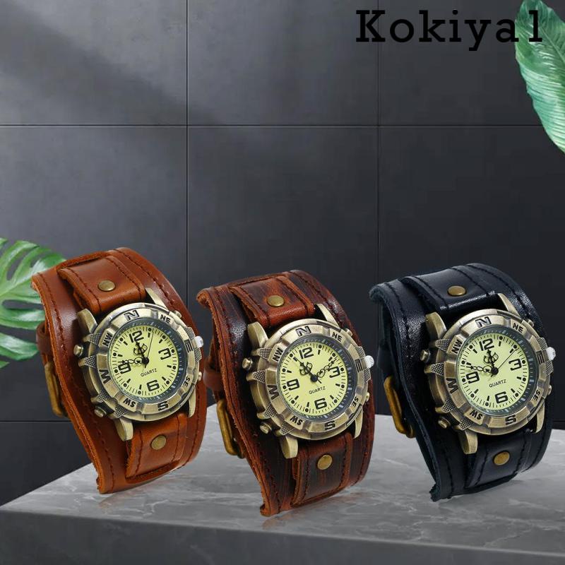 [kokiya1] นาฬิกาข้อมือสายหนัง สีดํา สไตล์วินเทจ สําหรับผู้ชาย ราคา ถูกที่สุด ดีลบีเคเค