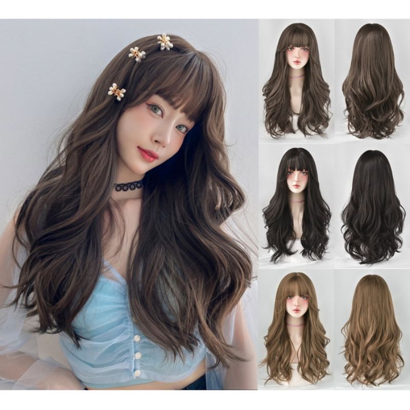 งานป้ายควีน วิกผมพรีเมี่ยม​ ไหมนิ่ม​ ไม่เงา​ ลอนสวยมากกก​ มีหนังศีรษะ​ แถมเน็ตคลุมผม
