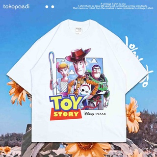 เสื้อยืดผ้าฝ้ายพิมพ์ลายขายดี เสื้อยืด ขนาดใหญ่ พิมพ์ลายการ์ตูน Toy Story | เสื้อยืด ขนาดใหญ่ | เสื้อยืด สไตล์วินเทจ | เส