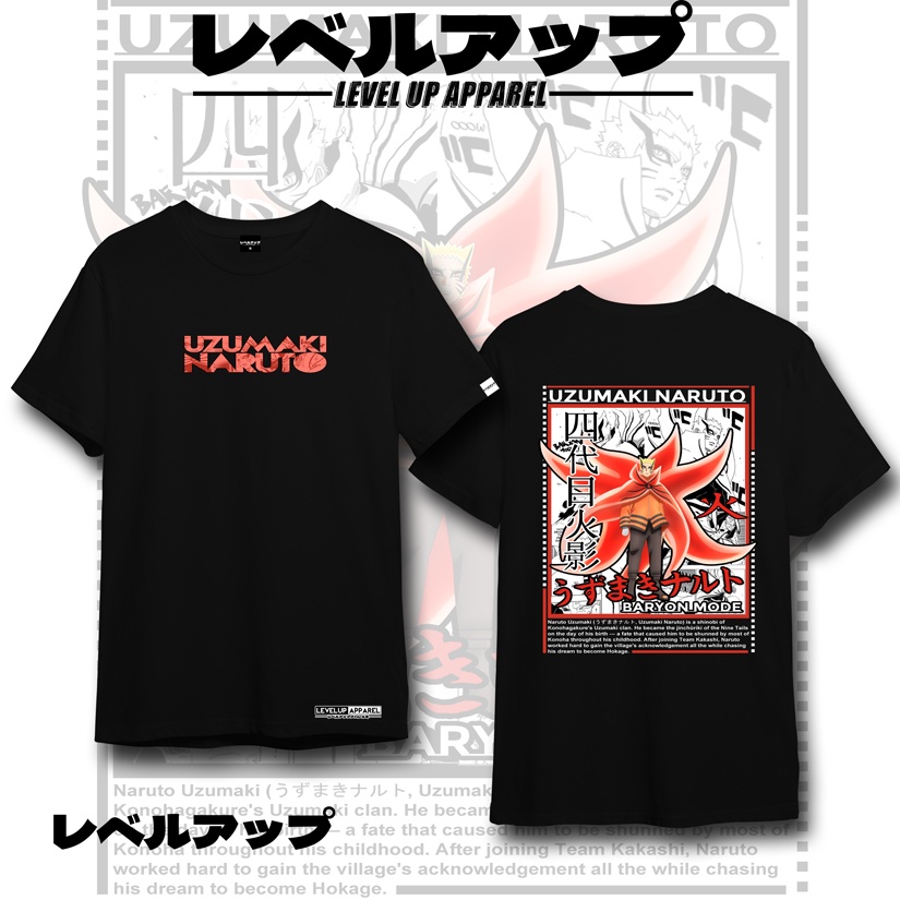 เสื้อยืด cotton Anime Shirt Uzumaki Naruto Baryon Mode