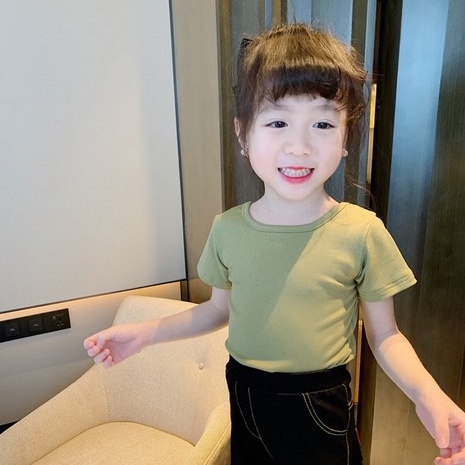 Babyonline(Y424)M1-2 (ส่งด่วน1วัน)เสื้อยืดแขนสั้นผ้าฝ้ายลายการ์ตูนน่ารัก และเสื้อยืดแขนสั้นคอกลมผ้าร่องโชว์หลังสุดน่ารัก รูปที่ 5