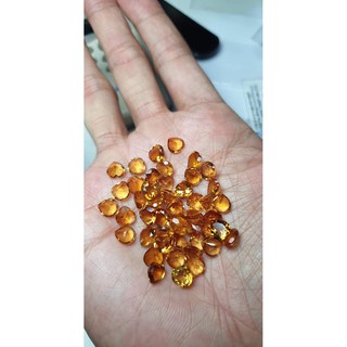 ซิทริน ( Natural Citrine ) ขนาด 7 mm. #สีสวย #ไฟดี #เนื้อสะอาด #ดิบจากธรรมชาติ ( 1 ชุด มี 10 กะรัตค่ะ )