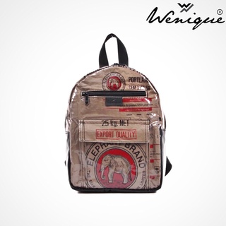 Backpack กระเป๋าเป้สะพายหลัง ลายช้างแดง ขนาด 24*29*10 ซม. (A036)