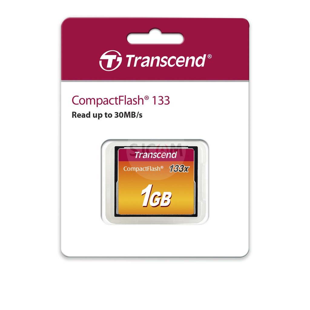 Transcend CompactFlash Card 1GB :Transcend :รับประกัน 5 ปี - มีใบกำกับภาษี-TS1GCF133