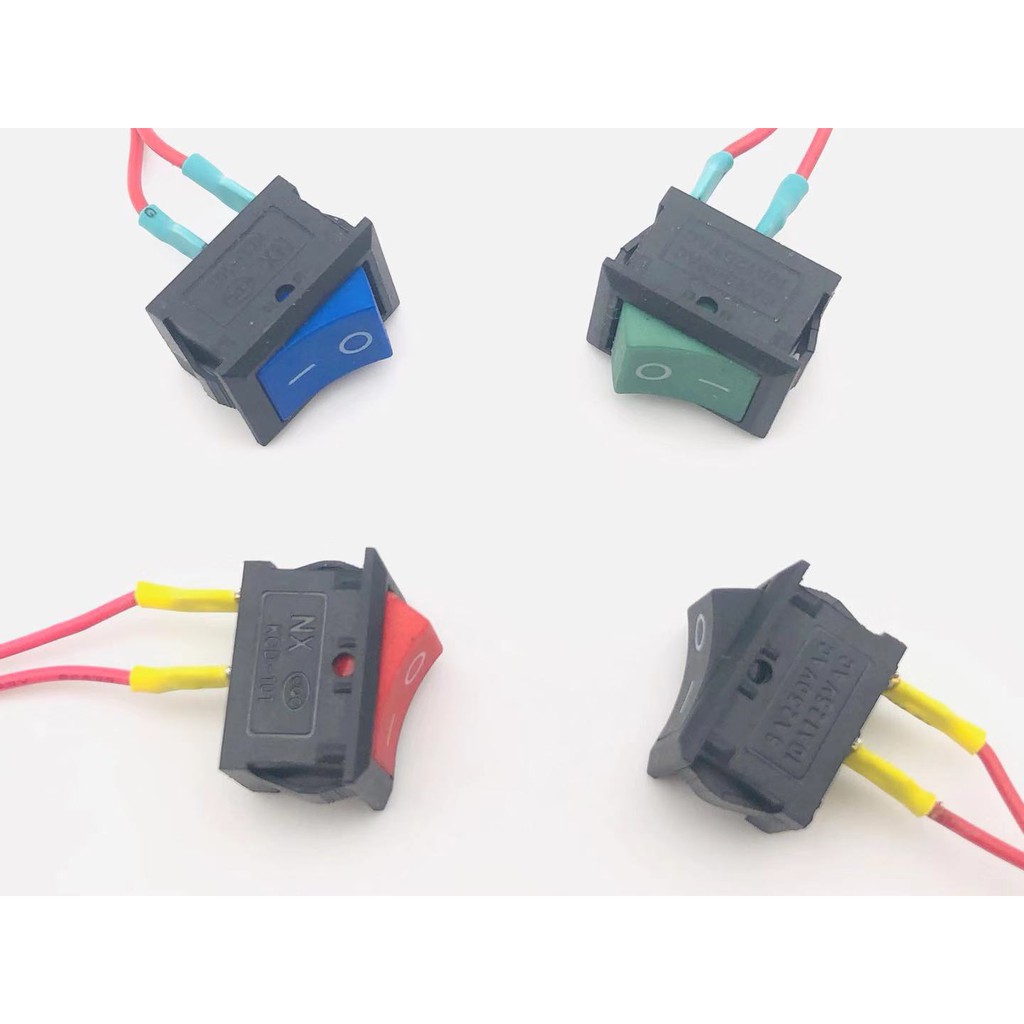 สวิตปิดเปิดสี่เหลี่ยม kcd-101 พร้อมสาย15cm ใช้ได้ทั่วไป มอเตอร์ไซค์ รถยนต์