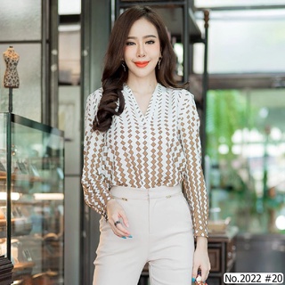 Maristar : No.2022 เสื้อแขนยาวพิมพ์ลาย | Printed Long Sleeve Blouse