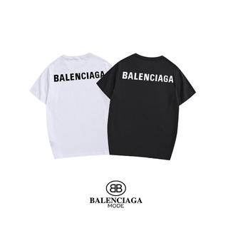 [S-5XL] เสื้อยืดแขนสั้น ผ้าฝ้าย พิมพ์ลายตัวอักษร BALENC&amp;GA พลัสไซซ์ สําหรับผู้ชาย และผู้หญิง