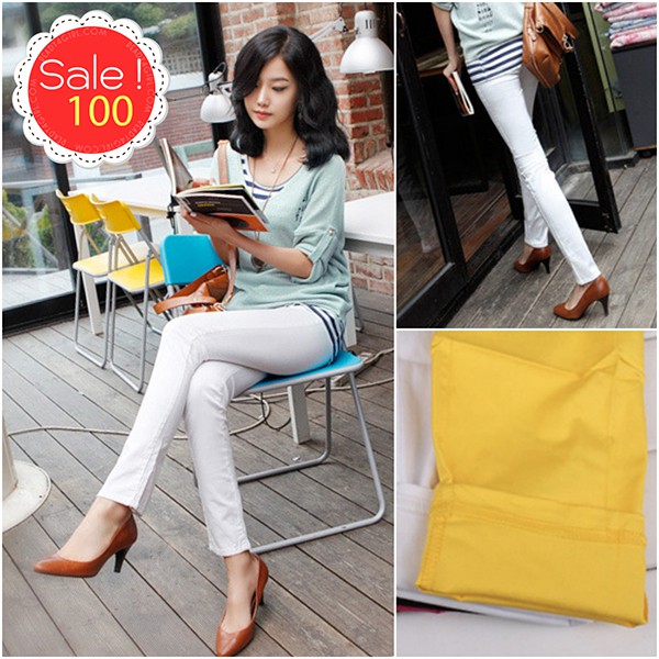 กางเกงขายาว ทรงสลิม แฟชั่นชุดทำงาน (10228A)