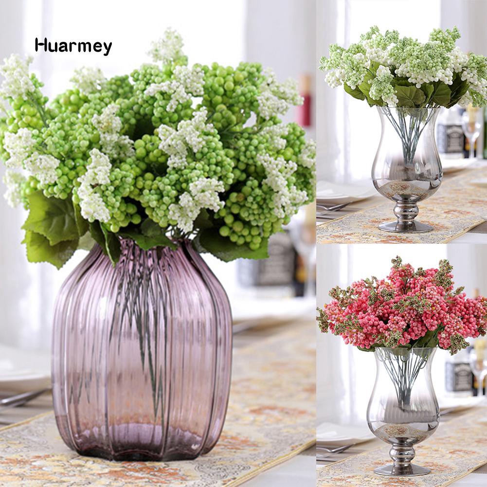 Hu Bouquet 7 Branches Artificial Fake Flower Fruit Gypsophila