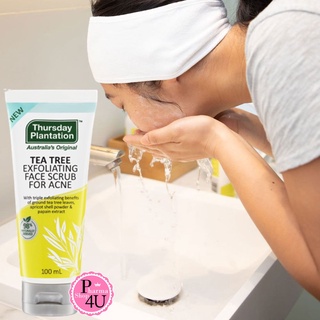 Thursday Plantation tea tree exfoliating face scrub for acne 100ml.ทีทรีออย สครับล้างหน้า