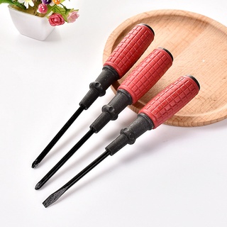 เครื่องมือฮาร์ดแวร์ ไขควงปากแบน 3 นิ้ว ด้ามสีแดง พร้อมแม่เหล็ก SA1187