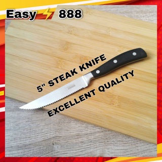 มีดหั่นสเต๊ก Steak Knife มีดบนโต็ะอาหาร มีดสแตนเลส มีดสเต๊กตราแรด(ของแท้)​ Rnino brand 5972