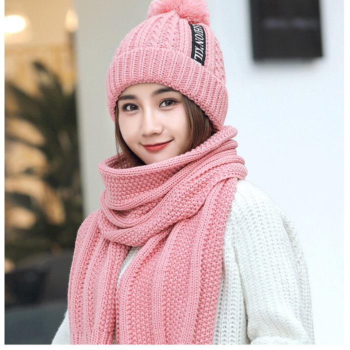 ใส่โค้ด INCLZ12 ลด 50% หมวกผ้าพันคอกันหนาว หมวกกันหนาว ผ้าพันคอกันหนาว ได้ทั้งเซ็ต งานถักสวยมาก พร้อมส่งในไทย