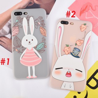 พร้อมส่งในไทย เคสไอโฟน 6/6S/6+/6S+/7/8/SE(2020) กระต่ายเนื้อนุ่มนิ่ม พร้อมสายคล้องคอ