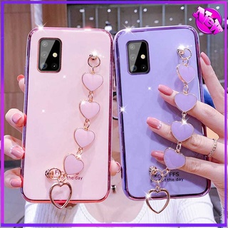 Electroplating Love Bracelet กรณี Samsung A02S Samsung A750 Samsung A8 2018 A20 A21 A21S A31 soft case phone cover เคสโทรศัพท์มือถือ ชนิดซิลิโคน สำหรับ เคสโทรศัพท์แบบเคลือบด้วยไฟฟ้า