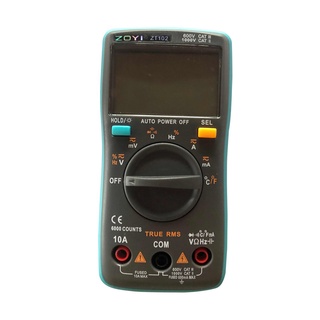 Zotek ZT102 มัลติมิเตอร์ดิจิทัล AC/DC หน้าจอ LCD ขนาดเล็ก 6000 เมตร